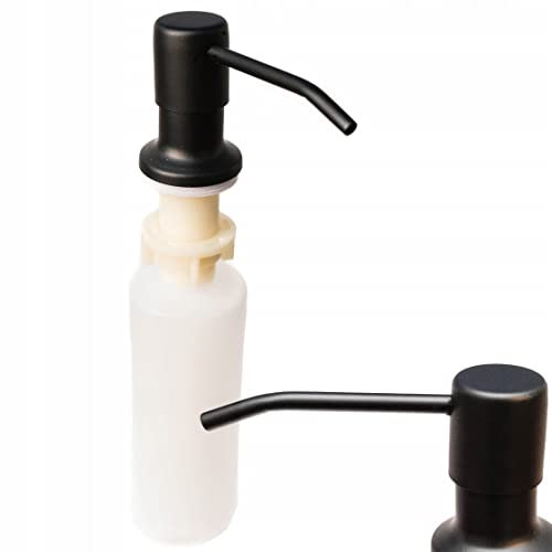 AquaParts Küche Spüle Seifenspender | 300ml | Schwarz | Seifenspender zum Einbauen Set Nachfüllbar | für Küche, Kitchen Waschbecken | Soap Dispenser | Seifen Lotion Spender