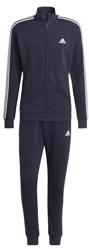 adidas Basic 3-Stripes French Terry Track Suit, Tuta da Ginnastica Uomo, Legend Ink, XS