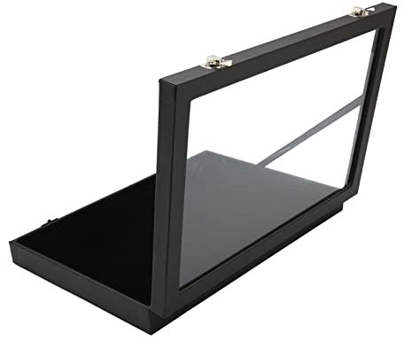 Pin-Vitrine, großes Fassungsvermögen, elegant, staubdicht, Glasstift-Sammlung, Displaybox, einfach für Abzeichen für Militärmedaille (PU-Leder, 35 x 24 x 5 cm)