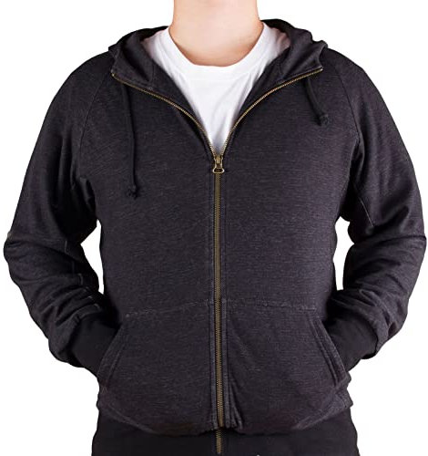 SZYDM EMF-Schutz Doppel-Reißverschluss-Kapuzenpullover, Faraday-Sweatshirt, Anti-Strahlungs-Kleidung mit EMF-Hut, 5G / WiFi/RF/Mikrowellen-Strahlungs-blockierende Tops,Schwarz,S