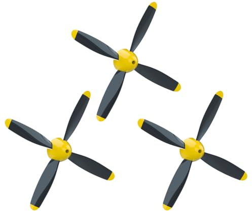 LEAMBE 3 Sets mit 4 Flügeln Propeller Ersatz RC Flugzeug Propeller kompatibel mit P51 Mustang & P40 Warhawk Fernbedienung Flugzeug Nasenkegel