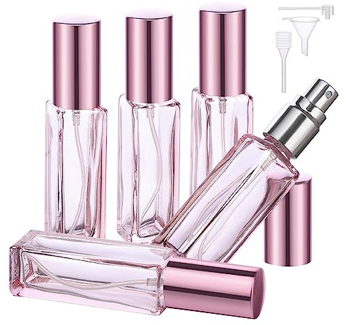 Segbeauty Atomizador Perfume, Frasco Perfume Recargable, 5 Piezas Atomizador de Perfume para Bolso 10ml, Porta Perfume para Salir de Noche, Viajar (Rosa)