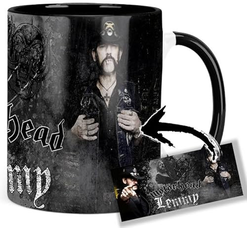 Motorhead Lemmy Kilmister Tasse Innen & Henkel Schwarz Keramikbecher Mug