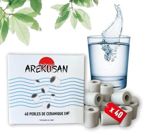 40 Perles de céramique EM Grises | Filtration naturelle de l'eau du robinet | Purificateur et filtre calcaire, chlore pour lave linge, lave vaisselle, aquariums, machine à café, bouilloire, carafe