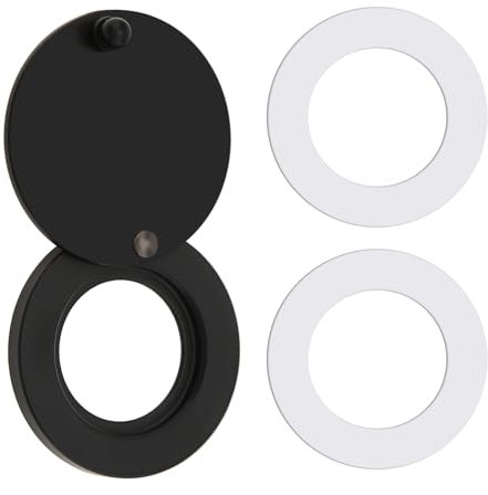 HOJLKLD Gucklochabdeckung, massives Messing, Sichtschutz-Türspion, Abdeckung mit doppelseitigem selbstklebendem Klebeband für Türspion mit 5/8 Zoll Durchmesser (1, Schwarz)