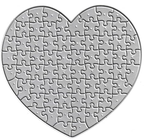 Love Heart Puzzle Cutting Dies, Love Jigsaw Background Die Cuts Metal Embossing Stencils Template Mould for Card Scrapbooking and DIY Craft Album Paper Card Decor