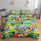 HOSIMA Fußball-Bettwäsche-Set für Jungen und Mädchen, Trendiger, Cooler Graffiti-Cartoon-Fußball-Druck, Bettbezug mit 2 Kissenbezügen(Fußball2 S)