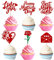 SYKYCTCY 24 Pack Happy Mother's Day Cupcake Toppers Glitter Rose Mailbox Love You Mom Cupcake Picks Best Mom Ever Cake Decorations for Mother's Day Party Supplies Red