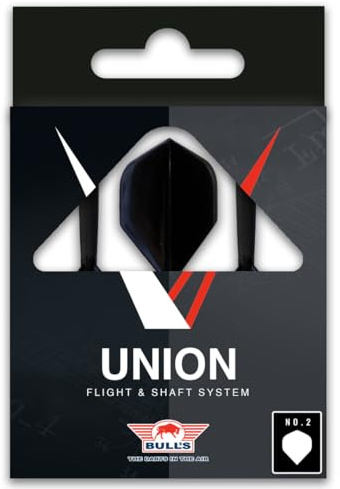 Bull's Union Moulded Shaft Flight: Revolutionieren Sie Ihr Dartspiel mit überlegener Gestaltung und Leistung - Schwarz, Groß
