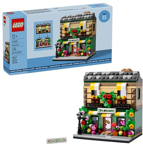 LEGO Flower Store 40680 - Modellino da collezione con dettagli interni, design personalizzabile, ottimo regalo per adulti e adolescenti, 337 pezzi