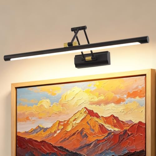 TYhogar LED Spiegelleuchte Bad Bilderleuchte 57cm Innenbeleuchtung 3000K | Badspiegelleuchte Bildlicht Garderobenleuchte Ölmalerei Licht 12W Makeup Leuchte 270° Wandleuchte Drehbar IP44 Wasserdicht