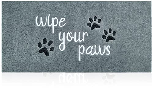 HLFMVWE Large Welcome Mat for Front Door Home Entrance Funny Doormat Wipe Your Paws Mat Outside Door Mats for Indoor Outdoor with Non Slip, Light Grey 120x 45 cm