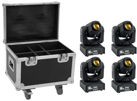 EUROLITE Set 4x LED TMH-17 Spot + Case mit Rollen