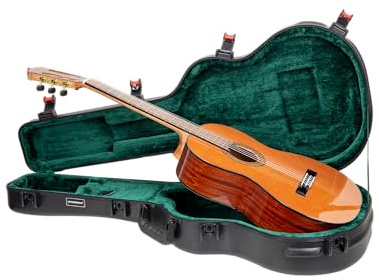 Crossrock ABS-Flightcase für 4/4 Konzertgitarre, Mattes, kratzfestes Finish, TSA-Schloss, Waldgrüner Samt-Innenraum, Premium Molded Series