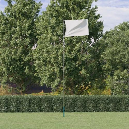 ShGaxin Teleskop-Fahnenmast Silbern 5,55 m Aluminium, Antennenmast, Fahnenstange