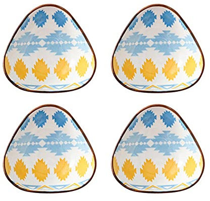 TUNOFUN Snack Serving Dishes 4-inch Ceramic Sauce Dish Set Olive Oil Dipping Bowl Set of 4, Serving Soy Sauce for Ketchup Vinegar Sushi Barbecue Sauce or Seasoning Bowl Dessert Dishes