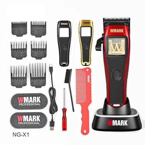 WMARK Professional Barber Cordless Hair Clipper ,10000 RPM Magnetic Microchipped Motor , DLC Zero Gapped Fade Blade |,Rechargable Hair Clippers for Men ,NG-X1