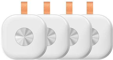 VINGNUT Smart Tag, Gepäck-Tracker, Kompatibel mit Apple Wo ist? APP (nur iOS), Schlüsselfinder für Schlüssel, Gepäck, Koffer, Geldbörsen, 4er-Pack (Weiß)