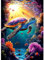 HEIBAGO Meeresschildkröte 5D Diamond Painting, Tier Full Drill Diamant Painting Sets Für Erwachsene Anfänger, DIY Cross Embroidery Diamant Kunst *** Diamond Art Bilder Für Home Wand Dekor 30 * 40cm