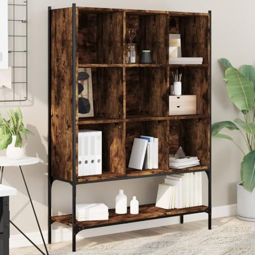 Iiaky Bücherregal Regale FüR BüCherregale Book Shelf Regale BüCherregal Räuchereiche 102x30x141,5 cm Holzwerkstoff