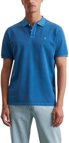 Marc O'Polo Herren Kurzarm-Poloshirt aus Bio-Baumwolle Regular Fit, Blau (Pacific Blue), XL