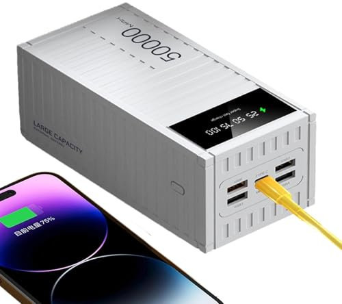 High-Capacity Portable Charger Bank | 50000mAh Energy Bank with 66W Fast Charging | Multifunctional Power Bank with LED Display | Ideal for Hiking, Camping, and Outdoor Journeys