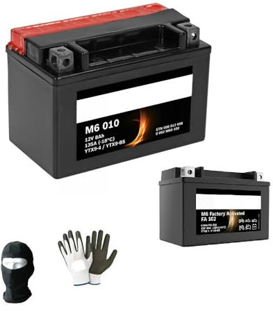 Compatible avec KYMCO Dink LX 125 dal 1998 al 2002 Batterie YTX9-BS YTX9-4 M60100-FA1020 DÉJÀ PRÊTE ET CHARGÉE pour L'UTILISATION Batteries 8AH 12 Volts 152X88X106MM