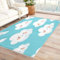 Wolken Teppich Blau - Teppich Wohnzimmer Schlafzimmer Kinder Wolken, Kleiner Teppich Babyzimmer Wolke, Weich Kurzflor & Waschbar & rutschfest Fussmatte Innen, Kinderteppich 50x80 cm