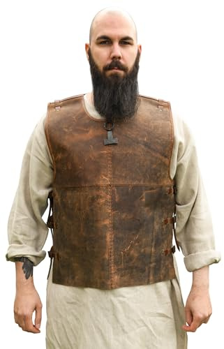 Battle-Merchant Torso Rüstung Sindri aus Fettleder, Braun | Mittelalter Lederrüstung, Leder Brustschutz, Brustpanzer, Brustrüstung, LARP, Fantasy Cosplay