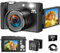 Digitalkamera 4K 64MP Fotokamera mit 180° Flip 2.8 Bildschirm, 18X Autofokus Kompaktkamera mit 32G SD Karte& Zwei Batterien für Kinder Erwachsene Ältere Anfänger