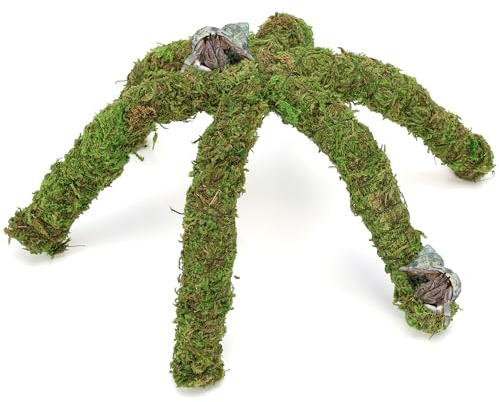 USMOLA 12 Inch Hermit Crab Climbing Toys for Tank, Fake Moss Hermit Crab Habitat Tank Accessories, Pet Snail Climbing Toys, Ideal Snail Terrarium Accessories (Natural Green, 12 Inch)