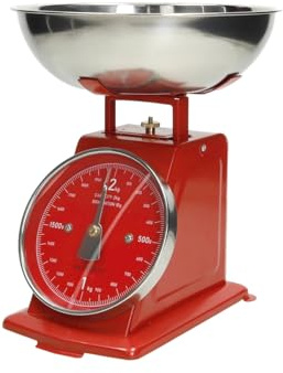 Vintage Waage Rot Matt Edelstahl