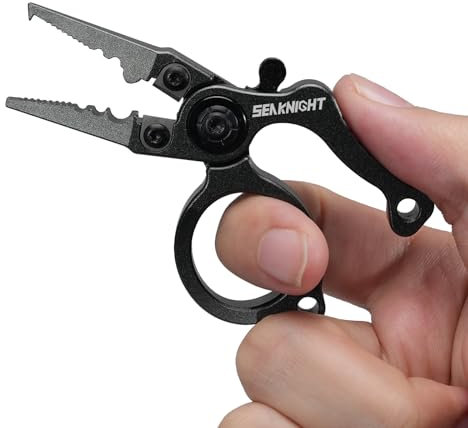 Seaknight Mini Fishing Pliers SK007 79mm Portable 28g Ultralight Multifunctional Fishing Tool Line Cutter Hook Remover Aluminum Alloy Fishing Pilers Fishing Accessories (Gray)