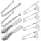 TOPPERFUN 1 Juego Juego De Cubiertos Utensils Cubiertos Pulidos Cucharón Horquilla Servicio Extensión Cuchara Tenedor Servir Utensilios Esparcidor De Queso Plata Acero Inoxidable