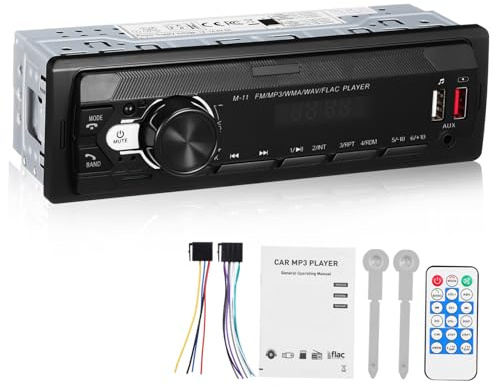 Outanaya Car Audio Receiver Player with Remote Control Vintage Radio for Auto and Truck Stereo System Support Card USB Fm Radio Built Amplifier for Clear Sound