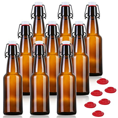 Yeboda 340,2 gram ambra vetro bottiglie di birra per birra a casa con tappi, in caso di 9
