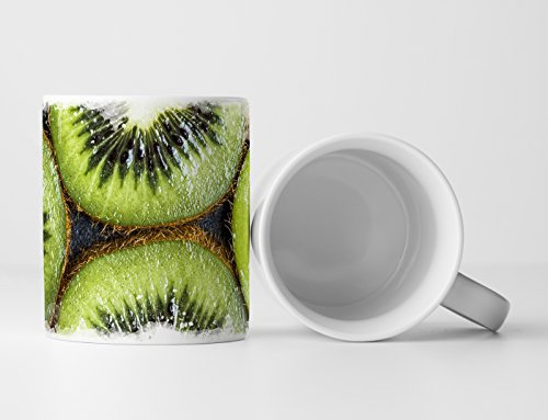 Eau Zone Fotokunst Tasse Geschenk Food-Fotografie – Aufgeschnittene Kiwi