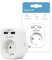 Garza Power - Adaptador de 1 toma Schuko + 2 Conexiones USB, protección Infantil, color Blanco
