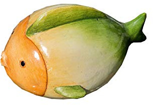 GILDE Teichfisch Nemo Keramik orange/Creme/grün Breite 19 cm, Fisch, Teich, Gartendeko