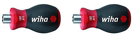Wiha 28103 Magnetischer 1/4 Bithalter Stubby, 57 mm, 2er-Pack