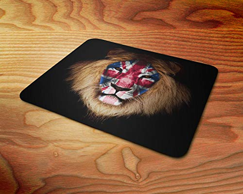Lion Union Jack Flag design soft 5mm Rubber PC Mouse Pad Mat - For Gaming Home or Office