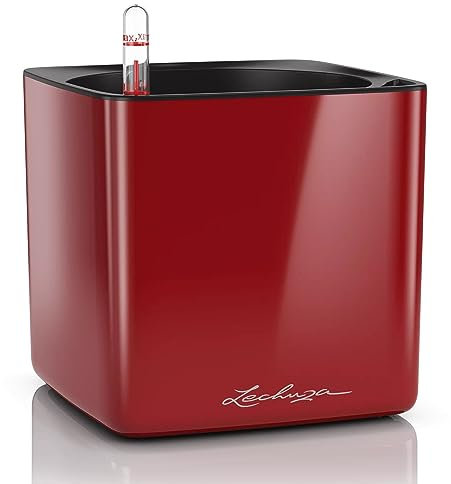LECHUZA CUBE Glossy 16 scarlet rot highgloss 13522