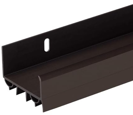 PVC Slide-On Door Bottom | Adjustable Plastic Weatherstrip Door Bottom with Drip Cap | 3 Feet (36-Inch) | for 1 3/4” Doors | Brown | Fits Gaps 3/8” to 7/8” | Made in The USA