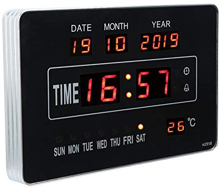 Horloge de calendrier numérique, horloge de calendrier électronique multifonction, horloge murale numérique affichage de température de temps multifonctionnel décoration de bureau de chambre à coucher