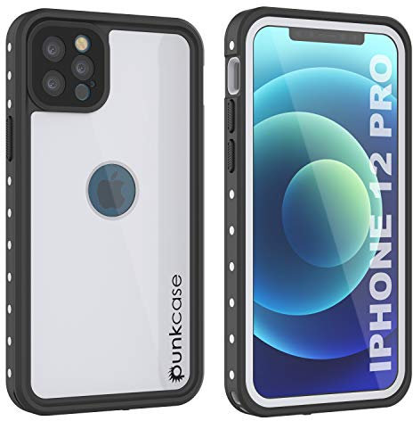 Punkcase Entworfen für wasserdichte Hülle [StudStar-Serie] [Slim Fit] [IP68 zertifiziert] [schmutzdicht] [schneefest] 360 Grad Ganzkörperschutz Abdeckung iPhone 12 Pro (6,1 Zoll) (2020) [weiß]