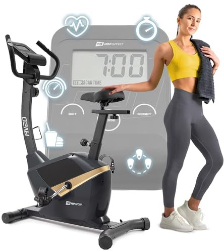 Hop-Sport Heimtrainer Fahrrad HS-2090H Aveo- Fahrradergometer mit Pulssensoren, Schwungmasse 9 kg - Ergometer für EIN max. Nutzergewicht von 120kg schwarz