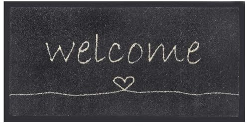 MD-Entree Schmutzfangmatte Emotion XS Welcome Heart 40x80cm, schwarz