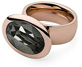 Qudo Tivola BIGsilver night Edelstahlring rosegold PVD beschichtet (56 (17.8))