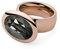 Qudo Tivola BIGsilver night Edelstahlring rosegold PVD beschichtet (56 (17.8))