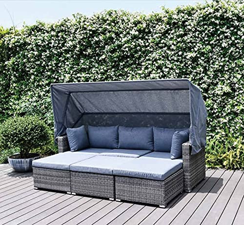 Garden Store Direct GSD Modular Enzo Multi Function Lounge Set - Sunlouger, Sofa, Daybed, L Shape All In One Set! Aluminium, 5 Year Warranty!